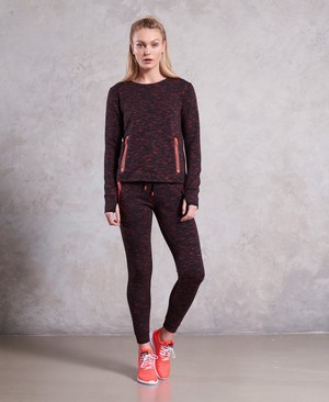 Superdry Gym Tech Luxe Női Sportruházat Fekete/Korall | OULIZ6823